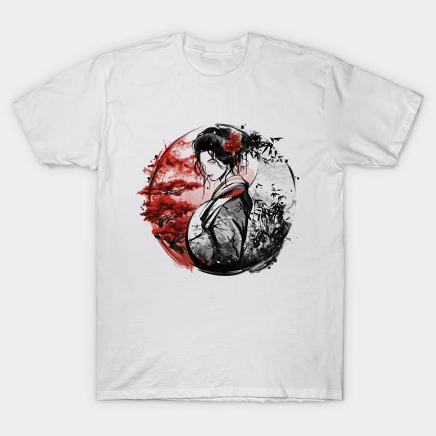 Yin e yang Geisha T-Shirt by Fan.Fabio_TEE